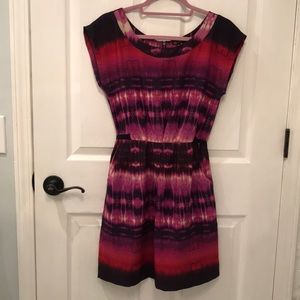 Purple and Red Printed Dress with POCKETS!